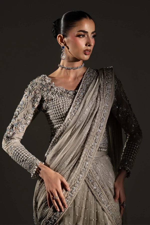 Maria B Chiffon Saree Embroidered