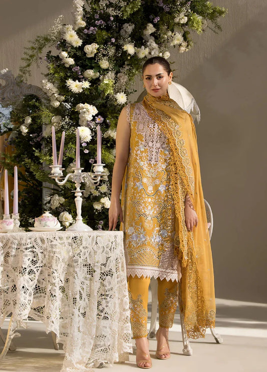 Sobia Nazir Mustard Luxury Lawn Chikankari