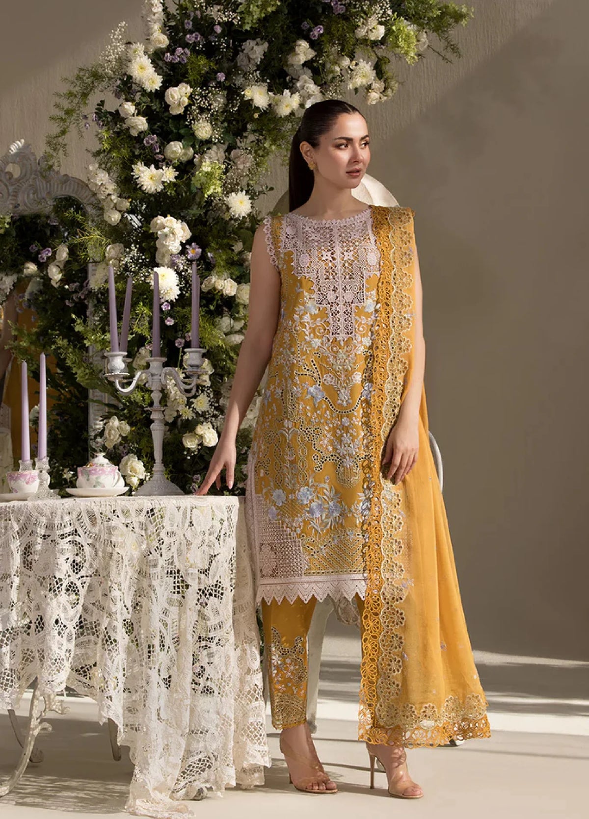 Sobia Nazir Mustard Luxury Lawn Chikankari
