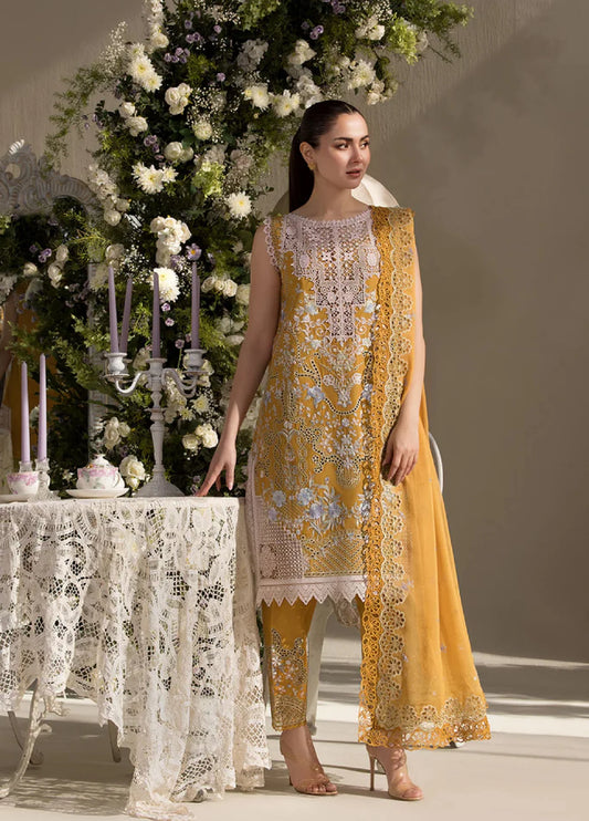Sobia Nazir Mustard Luxury Lawn Chikankari