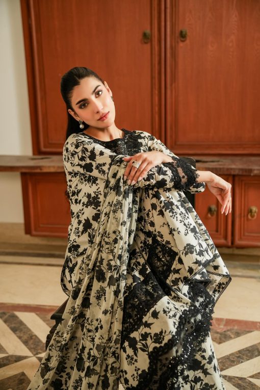 White Digital Printed Lawn Stitched Collection
