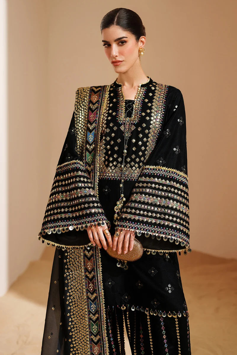 Dhanak Embroidered 3-Piece Suit with Embroidered Shawl
